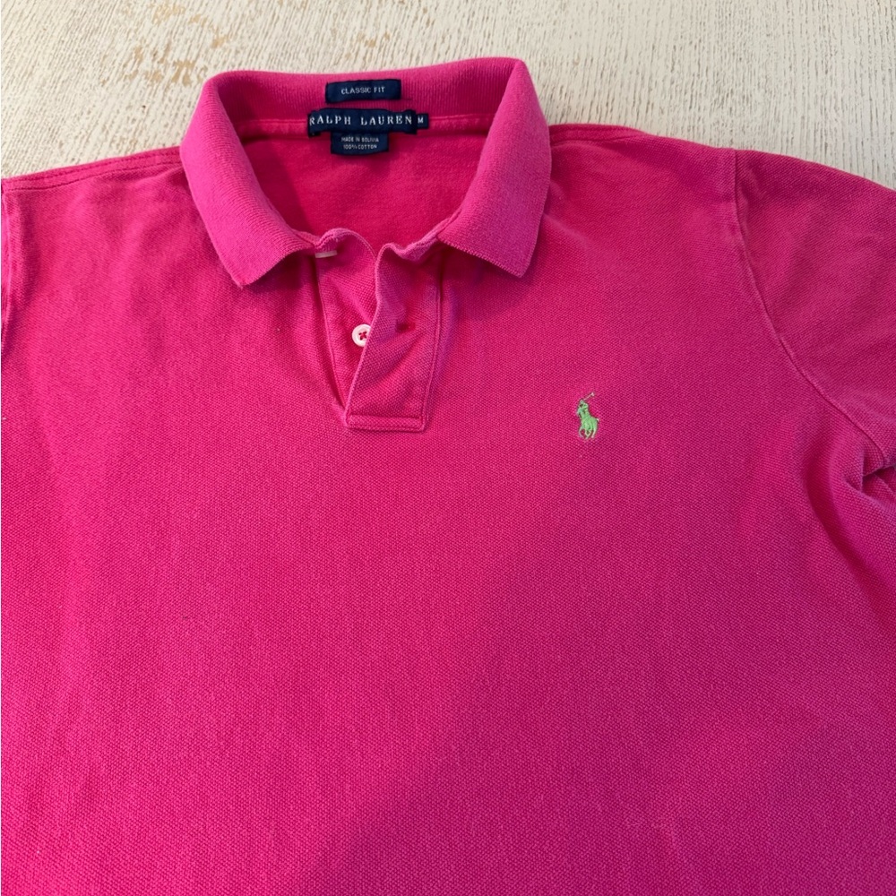 Ralph Lauren Pink Polo Shirt Classic Style